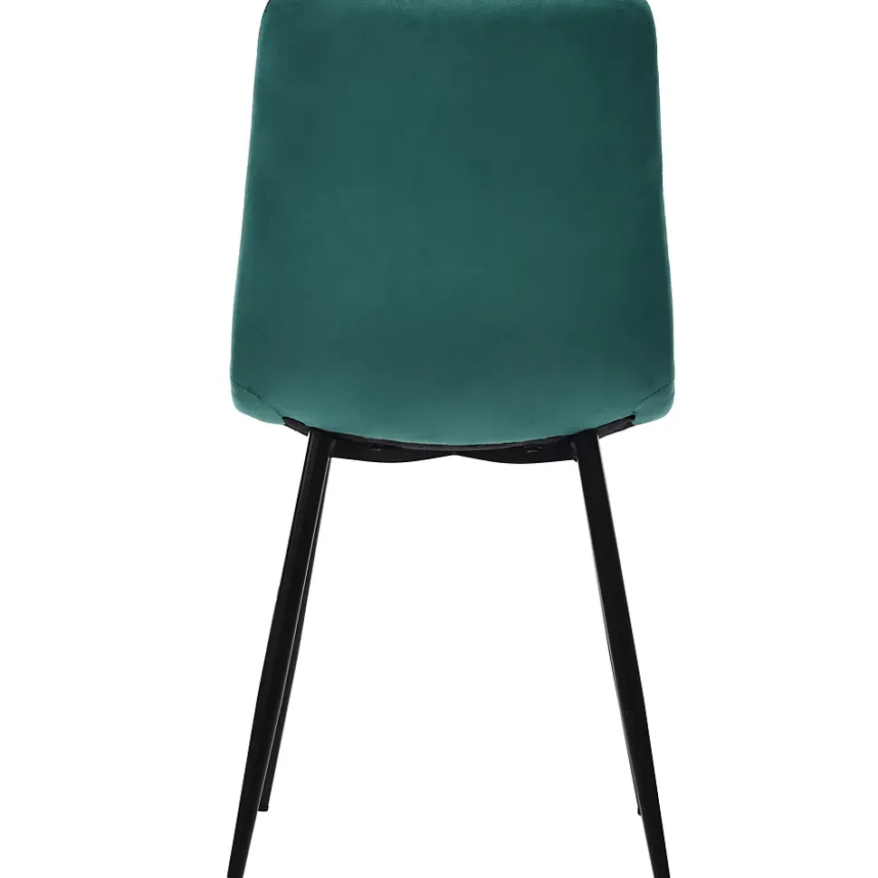 Ensemble table et chaises 115,5x100x75 cm table hexagonale marbré avec 4 chaises velours vert, piètement métal