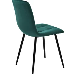 Ensemble table et chaises 115,5x100x75 cm table hexagonale marbré avec 4 chaises velours vert, piètement métal