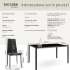 Ensemble table et chaises de salle à manger 5 pièces en Acier noir