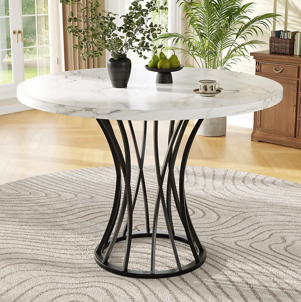 Ensemble table et chaises 80x80x76 cm avec 4 chaises en velours, table carrée structure métal plateau marbré