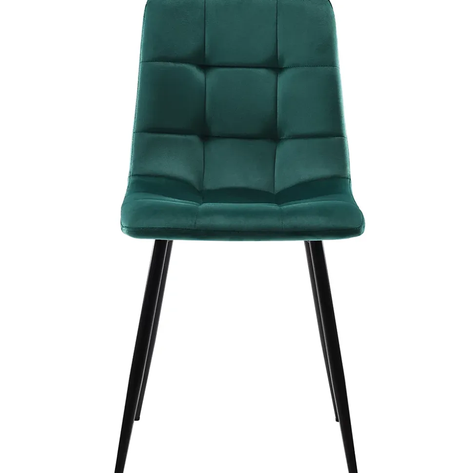Ensemble table et chaises 100x100x75 cm table ronde avec 4 chaises assise rembourrée structure métal doré