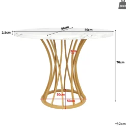Ensemble table et chaises 80x80x76 cm avec 4 chaises, table carrée plateau effet marbre, assise velours