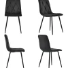 Ensemble table et chaises table ronde 100x75 cm avec 4 chaises en velours vert et pieds métal dorés