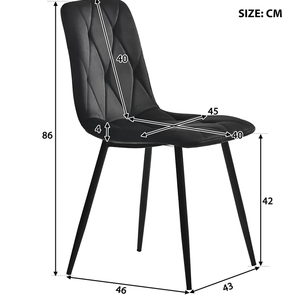 Ensemble table et chaises table ronde 100x75 cm avec 4 chaises en velours vert et pieds métal dorés