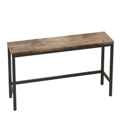 Ensemble table et chaises 148x40x90 cm longue avec 3 tabourets MDF, structure métal, finition naturelle