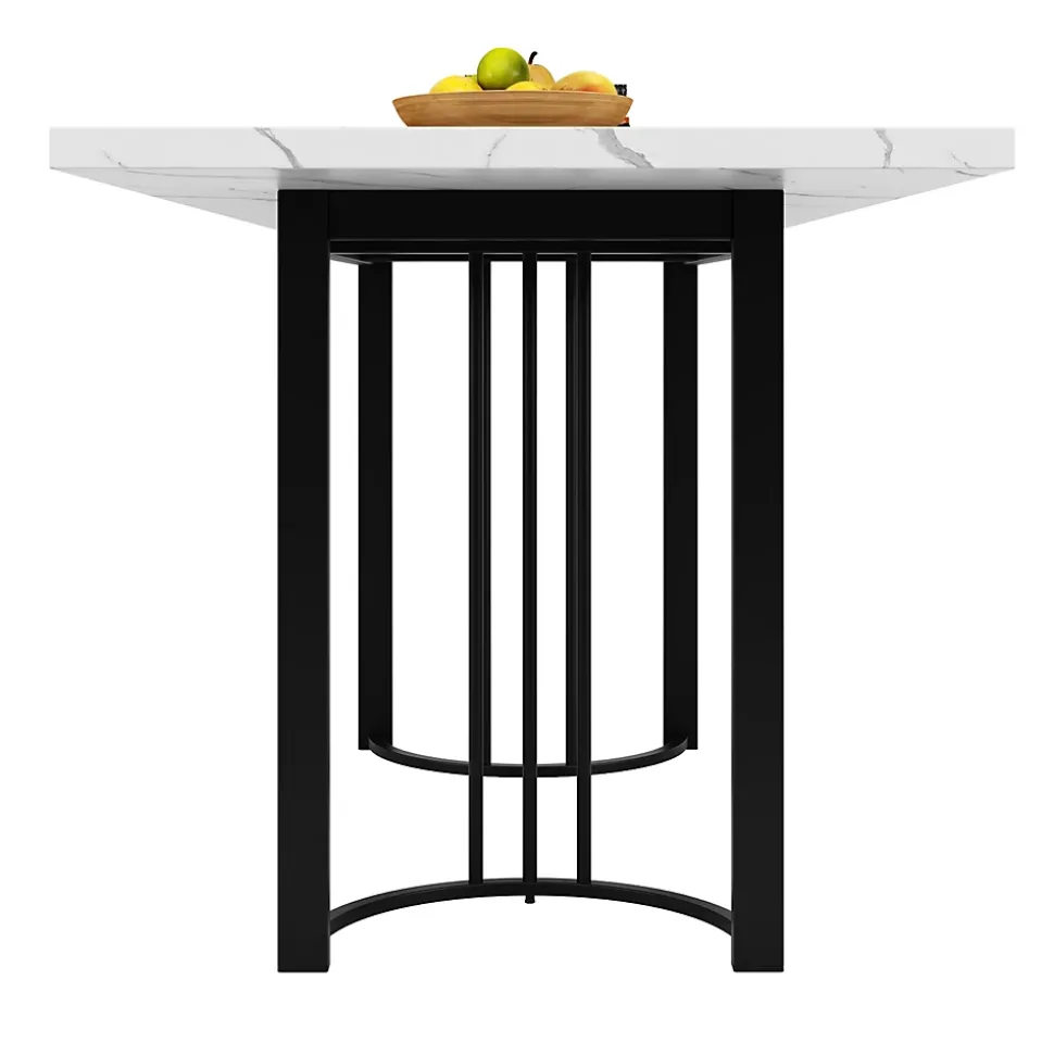 Ensemble table et chaises 140x80x75,5 cm avec 4 chaises velours, table extensible 140 à 179,5 cm métal
