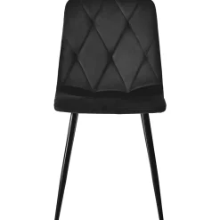 Ensemble table et chaises 115,5x100x75 cm hexagonale effet marbre avec 4 chaises velours noir et pied métal