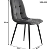 Ensemble table et chaises 80x76 cm table ronde plateau effet marbre avec 4 chaises velours et pieds métal