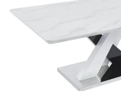 Ensemble table EVAELA + 4 chaises OLLUA - Blanc et noir
