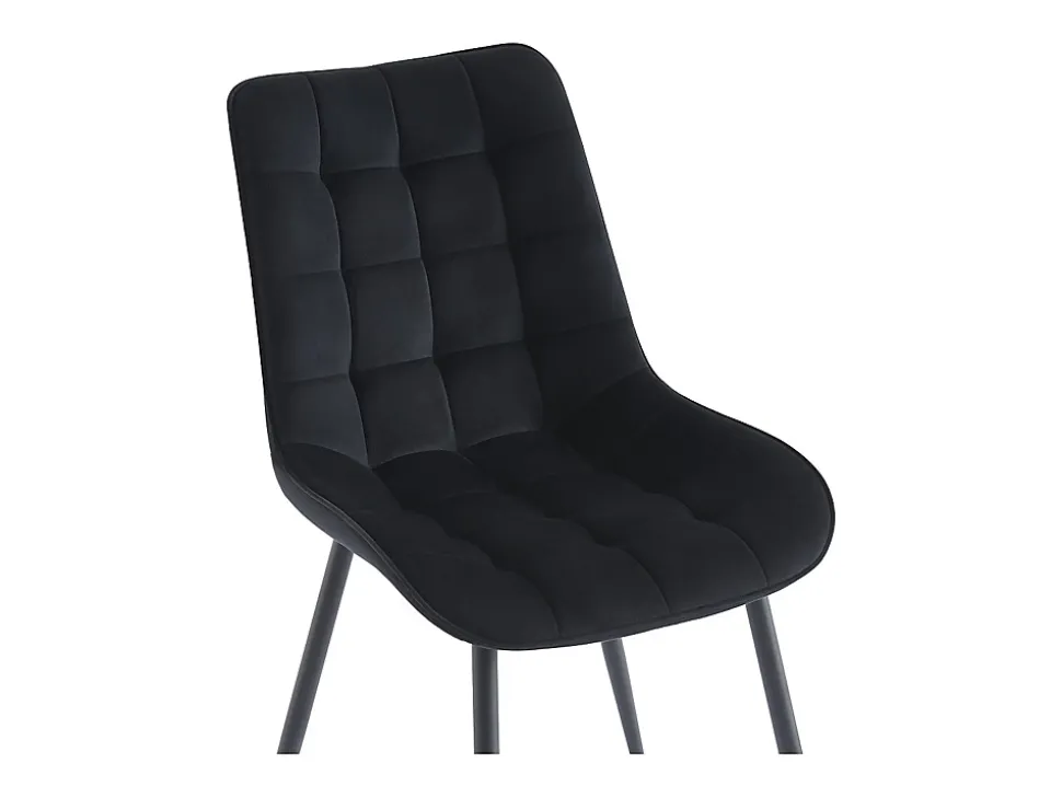 Ensemble table EVAELA + 4 chaises OLLUA - Blanc et noir
