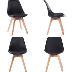 Ensemble table extensible 120/160cm HELGA et 6 chaises NORA noir - HAPPY GARDEN