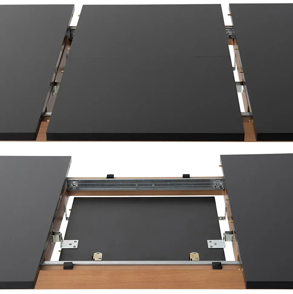 Ensemble table extensible 120/160cm HELGA et 4 chaises NORA noir - HAPPY GARDEN