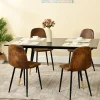 Ensemble table extensible noir effet bois 120-160 et 4 chaises style scandinave retro