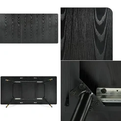 Ensemble table extensible noir effet bois 120-160 et 4 chaises style scandinave retro