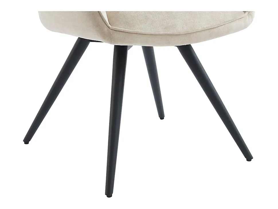 Ensemble table FIRELA + 4 chaises GULSUN - Effet marbre blanc et beige