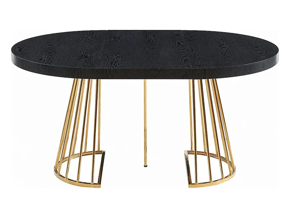 Ensemble table FIRELA + 4 chaises MASURIE - Noir et crème