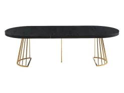 Ensemble table FIRELA + 4 chaises MASURIE - Noir et crème