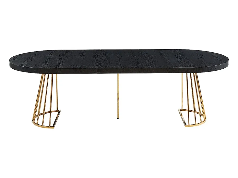 Ensemble table FIRELA + 4 chaises MASURIE - Noir et crème