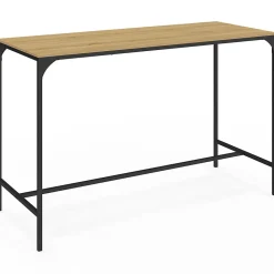 Ensemble table haute de bar DETROIT 150 cm et 6 chaises de bar design industriel