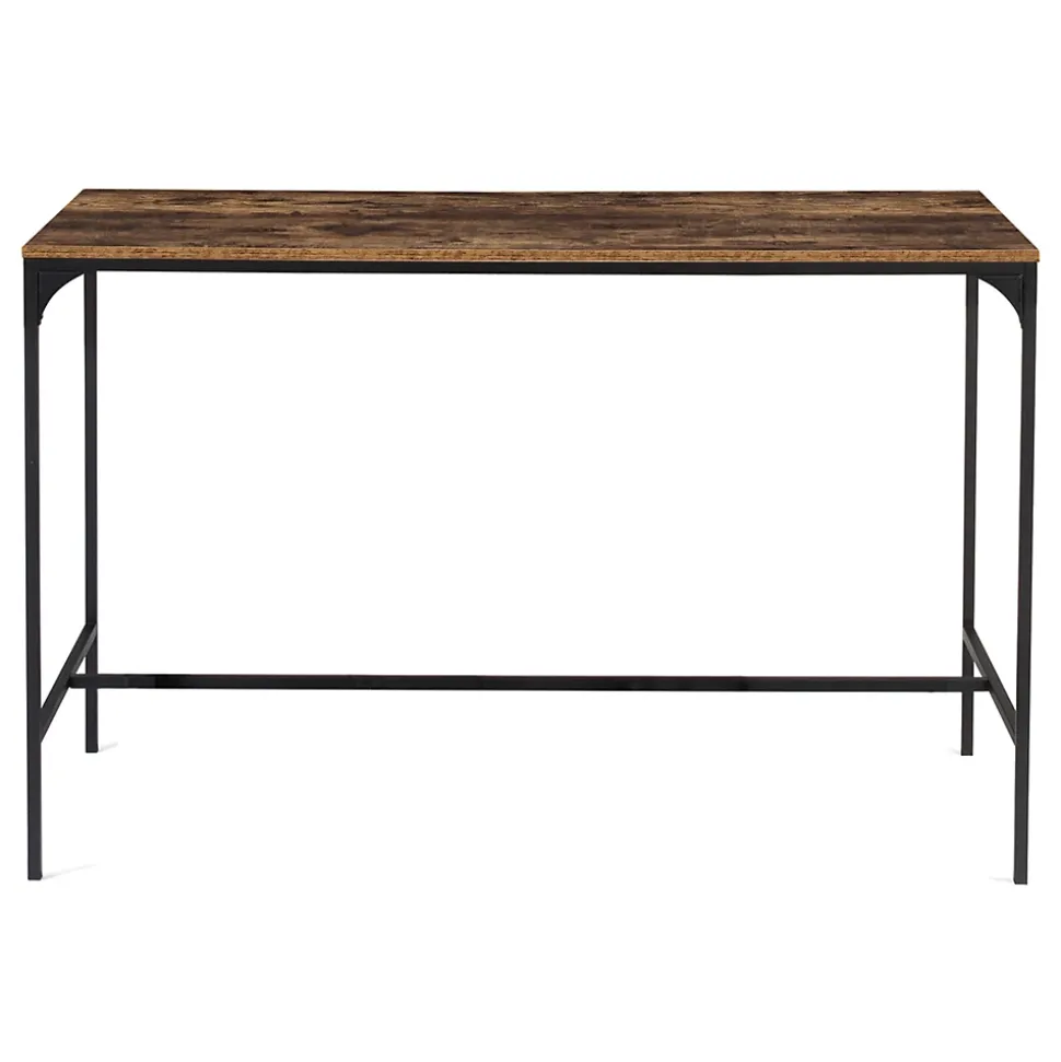 Ensemble table haute de bar DAYTON 150 cm et 6 tabourets effet vieilli design industriel