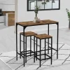 Ensemble table haute de bar DAYTON 95 cm et 2 tabourets effet vieilli design industriel