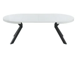 Ensemble table KOMONI + 4 chaises MORONI - Blanc laqué et terracotta