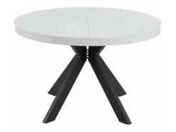 Ensemble table KOMONI + 4 chaises MORONI - Blanc laqué et terracotta