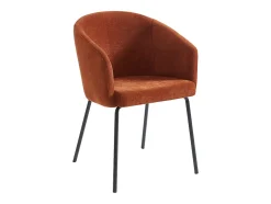 Ensemble table KOMONI + 4 chaises MORONI - Blanc laqué et terracotta