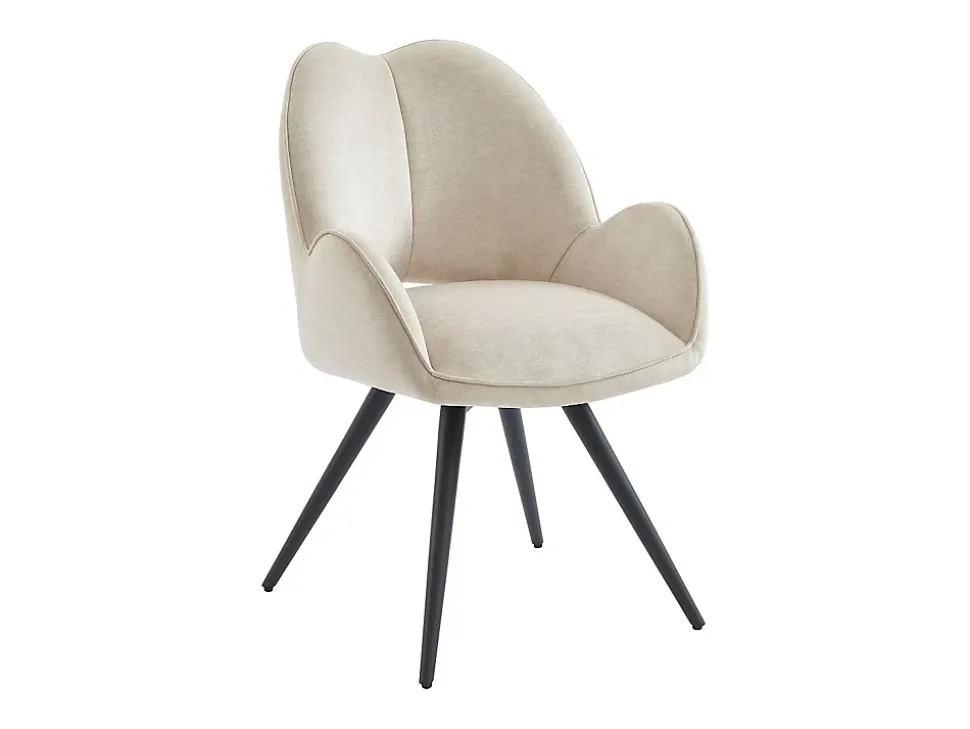 Ensemble table KOMONI + 4 chaises GULSUN - Effet marbre blanc et beige