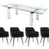 Ensemble table LUBANA + 4 chaises PEGA - Transparent et noir