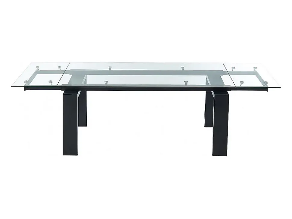 Ensemble table LUBANA + 4 chaises PEGA - Transparent et noir