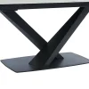 Ensemble table MALATA + 4 chaises HEKA - Effet marbre blanc et beige