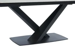 Ensemble table MALATA + 4 chaises HEKA - Effet marbre blanc et beige