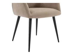 Ensemble table MALATA + 4 chaises HEKA - Effet marbre blanc et beige
