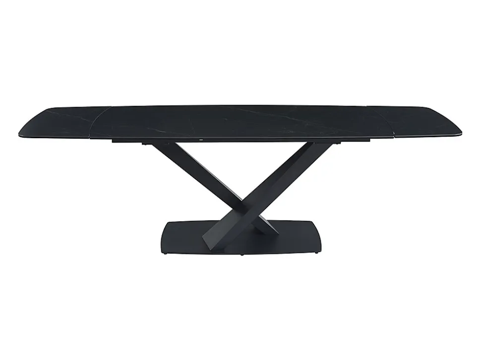 Ensemble table MALATA + 4 chaises HEKA - Effet marbre noir et beige