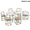 Ensemble Table Manger Chaises Gris Fer Doré Blackcolors