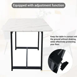 Ensemble Table Rectangulaire 120x70 cm et 4 Chaises en Velours Gris Foncé - Dossier Rembourré, MDF Blanche, Pieds Noirs