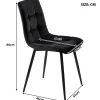 Ensemble Table Rectangulaire Pliante et 4 Chaises en Velours Noir - Dossier Rembourré, MDF et Pieds Noirs