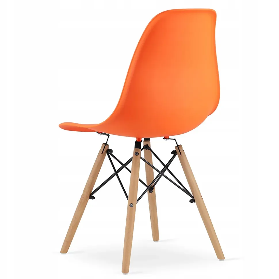 Ensemble table rectangulaire VALORA YURO et 4 chaises OSAKA - Blanc et orange