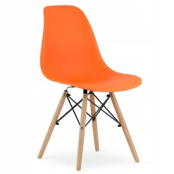 Ensemble table rectangulaire VALORA YURO et 4 chaises OSAKA - Blanc et orange