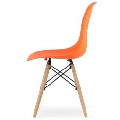 Ensemble table rectangulaire VALORA YURO et 4 chaises OSAKA - Blanc et orange