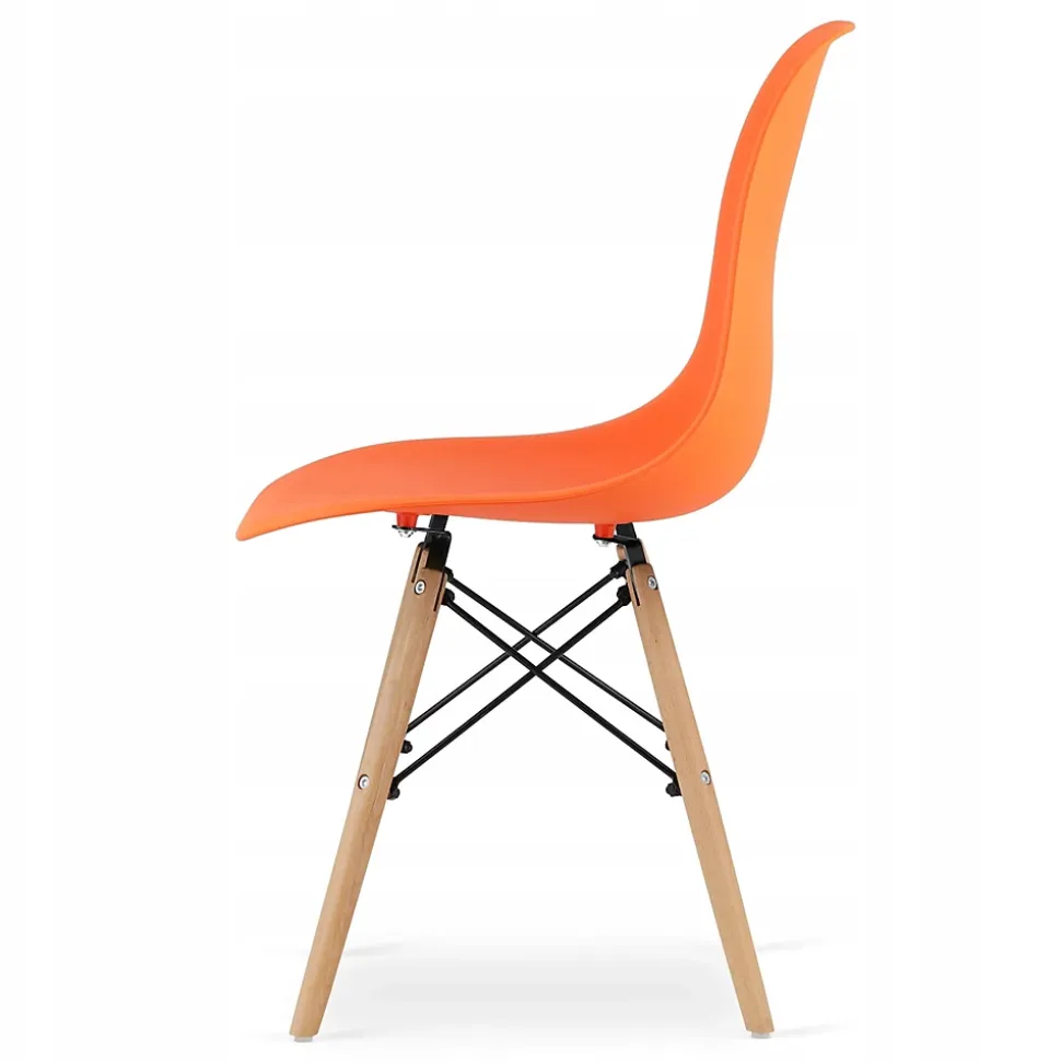 Ensemble table rectangulaire VALORA YURO et 4 chaises OSAKA - Blanc et orange