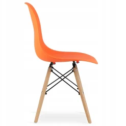 Ensemble table rectangulaire VALORA YURO et 4 chaises OSAKA - Blanc et orange