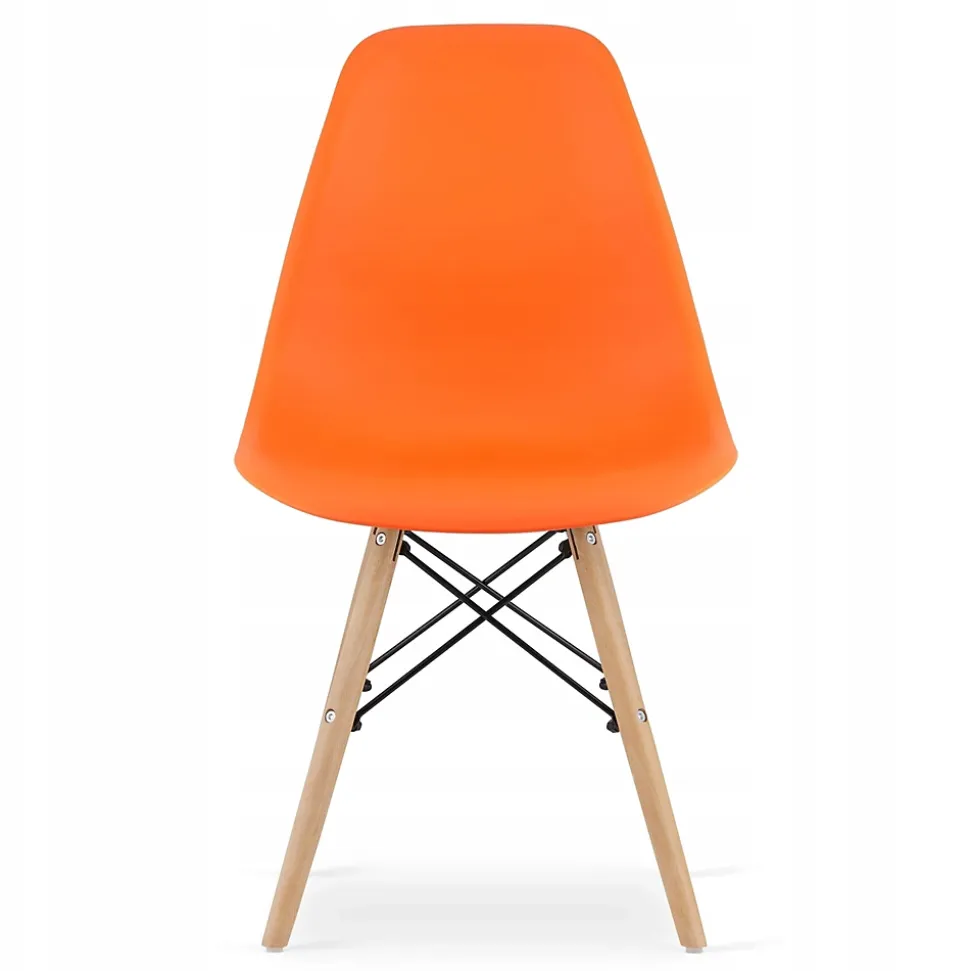 Ensemble table rectangulaire VALORA YURO et 4 chaises OSAKA - Blanc et orange