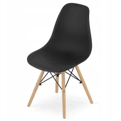 Ensemble table rectangulaire Valora en chêne Sonoma + 4 chaises noires (x4)