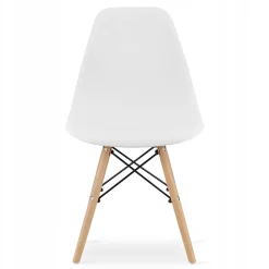 Ensemble table rectangulaire Valora 120x80 en chêne Sonoma + 4 chaises blanches OSAKA