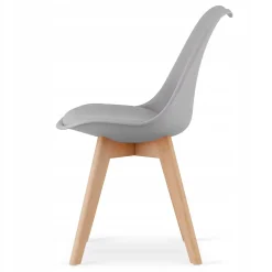 Ensemble table rectangulaire Valora en chêne Sonoma + 4 chaises grises (x4)