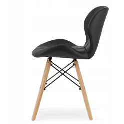 Ensemble table rectangulaire VALORA YURO avec 4 chaises noires WAKO