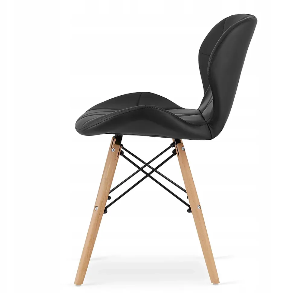 Ensemble table rectangulaire VALORA YURO avec 4 chaises noires WAKO
