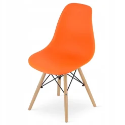 Ensemble table ronde blanche Valora KOVA 80 + 3 chaises orange OSAKA